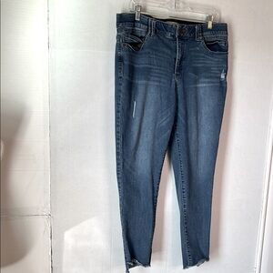 Democracy “Ab Technology” High Rise Raw Hem Distressed Denim Jeans Size 16